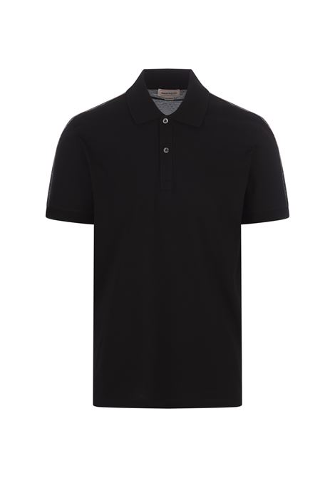Black Polo Shirt With Logo Tape ALEXANDER MCQUEEN | 794696-QXAAO0548