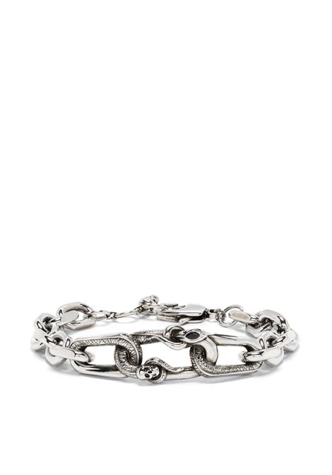 Antiqued Silver Chain Bracelet With Snake And Skull ALEXANDER MCQUEEN | 794963-J160Y1260