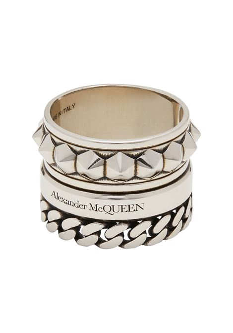 Multi-Turn Punk Ring in Antiqued Silver ALEXANDER MCQUEEN | 795093-J160N1500
