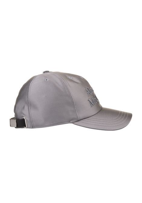 Grey Silk Blend Baseball Cap With Front Logo ALEXANDER MCQUEEN | 795299-4E77Q8100