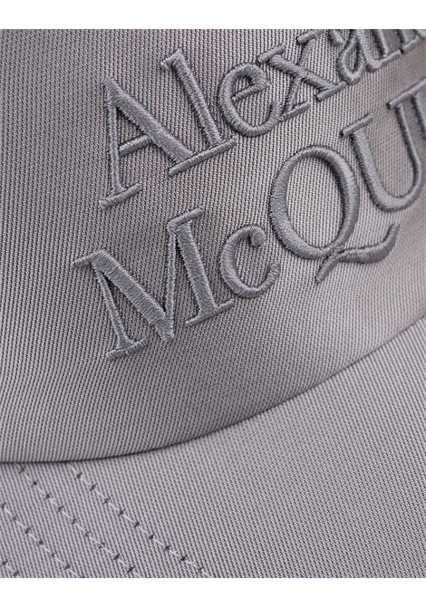 Grey Silk Blend Baseball Cap With Front Logo ALEXANDER MCQUEEN | 795299-4E77Q8100