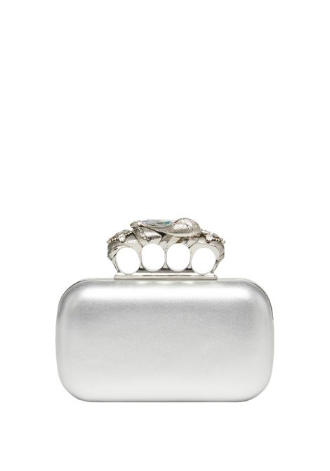 The Knuckle Snake Clutch In  Silver ALEXANDER MCQUEEN | 795626-1X3EM8500