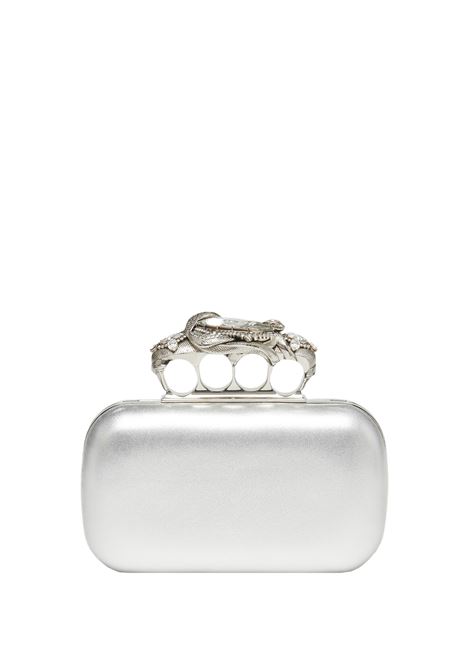 The Knuckle Snake Clutch In  Silver ALEXANDER MCQUEEN | 795626-1X3EM8500