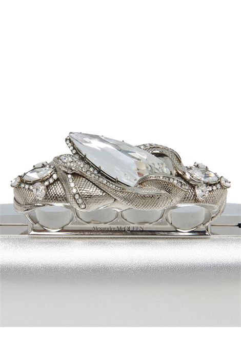 The Knuckle Snake Clutch In  Silver ALEXANDER MCQUEEN | 795626-1X3EM8500