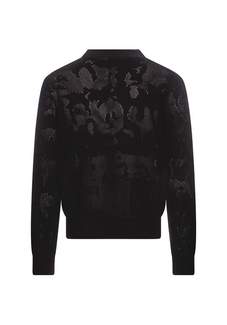 Maglione Traforato Nero Con Motivo McQueen Graffiti ALEXANDER MCQUEEN | 795934-Q1A991000