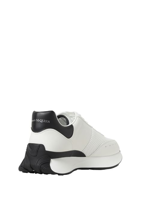 Black and White Leather and Mesh Sneakers ALEXANDER MCQUEEN | 796138-WIDNQ9089