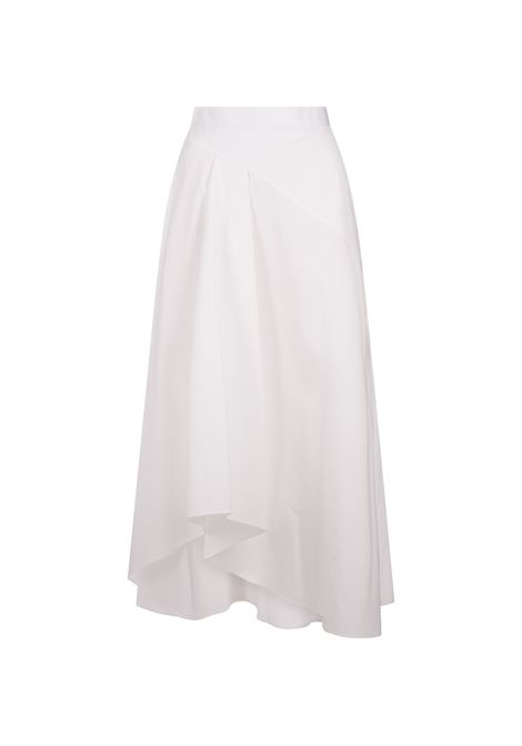 White Flared Asymmetric Midi Skirt ALEXANDER MCQUEEN | 797723-QAABC9000