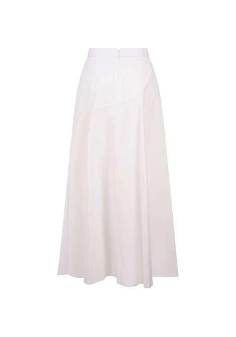 White Flared Asymmetric Midi Skirt ALEXANDER MCQUEEN | 797723-QAABC9000
