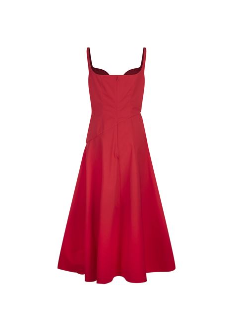 Midi Dress with Heart Neckline in Lust Red ALEXANDER MCQUEEN | 797797-QAABC6610