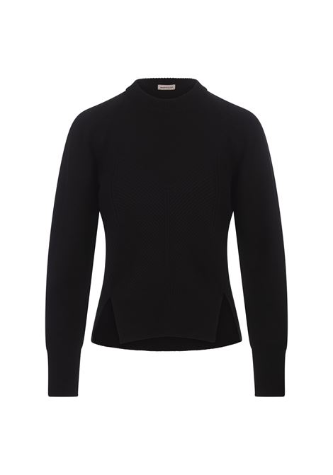 Black Sweater With Ribbed Detail ALEXANDER MCQUEEN | 798349-Q1BAP1000