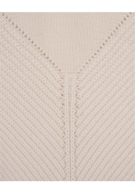 Cream-White Sweater With Ribbed Detail ALEXANDER MCQUEEN | 798349-Q1BAP9004