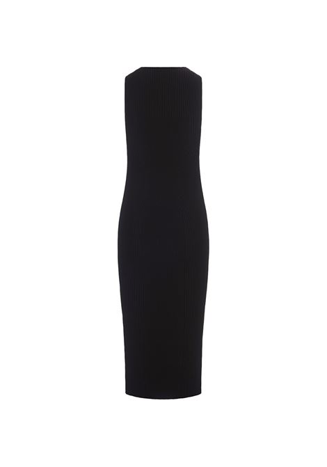Black Knitted Midi Dress With Cut Out ALEXANDER MCQUEEN | 798352-Q1BAQ1000