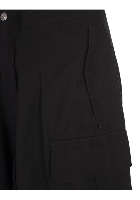 Pantaloni Cargo Con Piega in Nero ALEXANDER MCQUEEN | 801284-QSAA91000