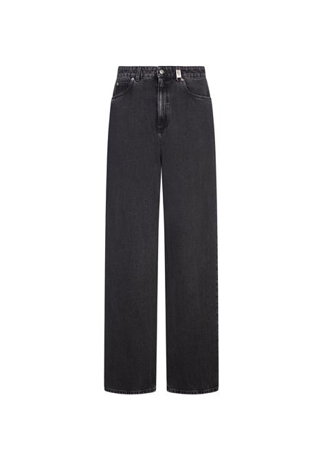 ALEXANDER MCQUEEN Jeans A Gamba Ampia Neri - ALEXANDER MCQUEEN