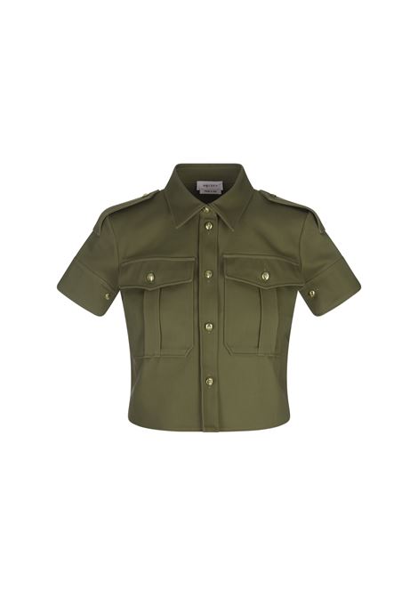 Green Cropped Military Shirt ALEXANDER MCQUEEN | 802123-QFAAN3003