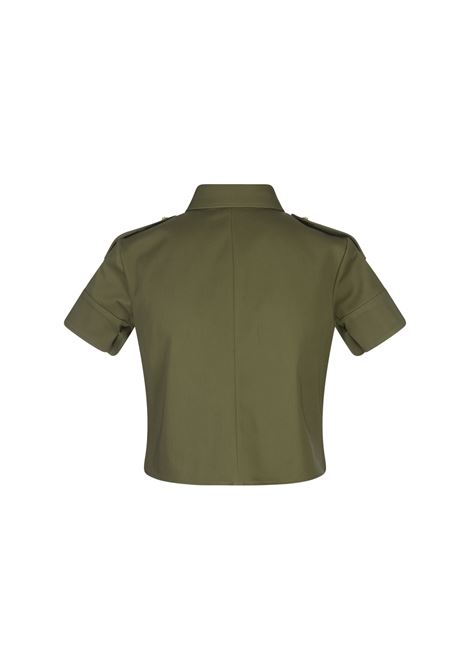 Green Cropped Military Shirt ALEXANDER MCQUEEN | 802123-QFAAN3003