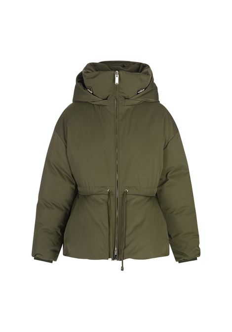 Down Jacket With Ruffles in Green ALEXANDER MCQUEEN | 802317-QEAFS3003