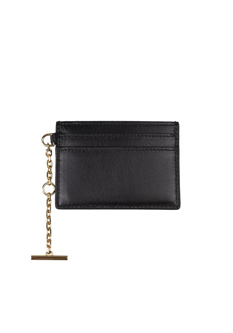 Sling Card Holder In Black and Gold ALEXANDER MCQUEEN | 804434-1T1AG1000