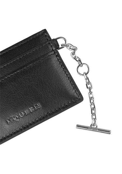 Portacarte Sling In Nero e Argento ALEXANDER MCQUEEN | 804434-1T1AN1000