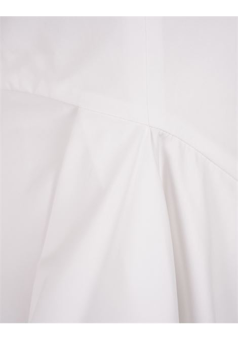 Abito Midi In Popeline Bianco Con Drappeggio ALEXANDER MCQUEEN | 804481-QAABC9000