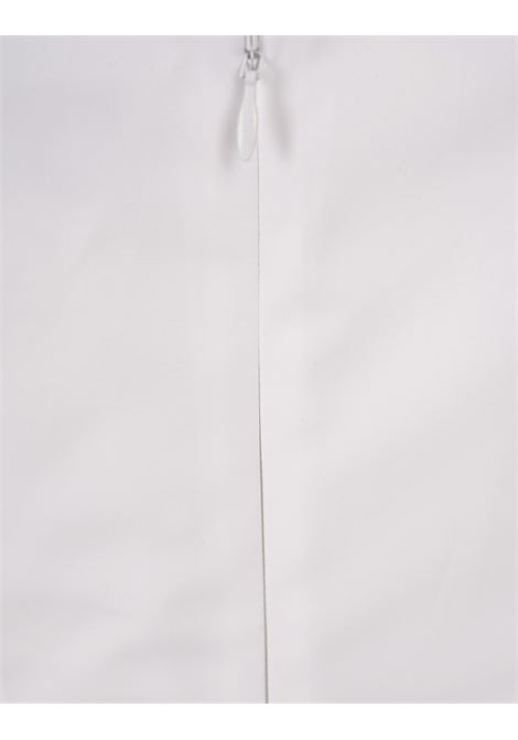 Abito Midi In Popeline Bianco Con Drappeggio ALEXANDER MCQUEEN | 804481-QAABC9000