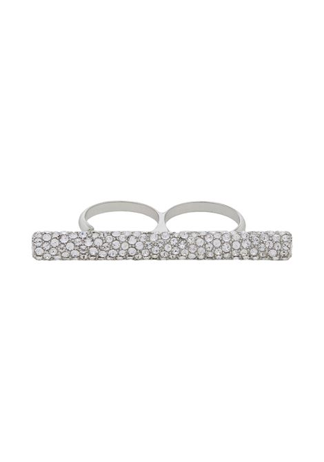 Double Cross-Bar Ring in Palladium ALEXANDER MCQUEEN | 804619-J160N1021