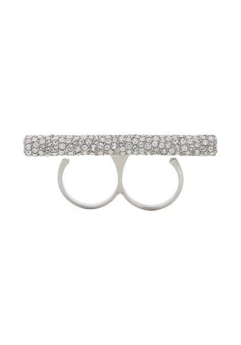 Double Cross-Bar Ring in Palladium ALEXANDER MCQUEEN | 804619-J160N1021