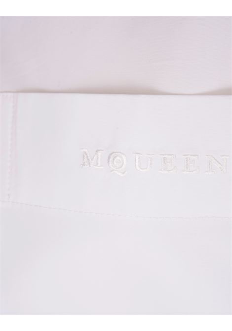 Military Cropped Boxy Shirt in Optical White ALEXANDER MCQUEEN | 807977-QAABC9000