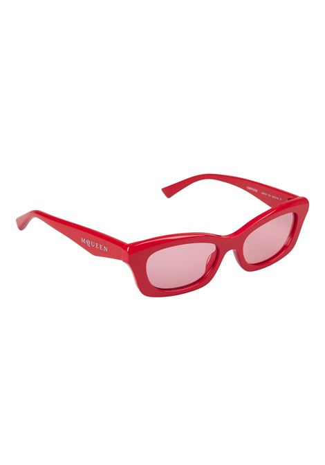 Occhiali Da Sole Geometrici Con Logo McQueen in Rosso/Rosa ALEXANDER MCQUEEN | 809928-J07495779