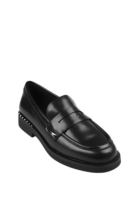 Whisper Studs Loafers In Black Leather ASH | F24-WHISPERSTU01