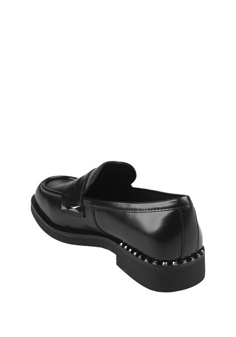 Whisper Studs Loafers In Black Leather ASH | F24-WHISPERSTU01