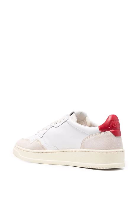 Medalist Low Sneakers In Suede and White and Red Leather AUTRY | AULMLS43