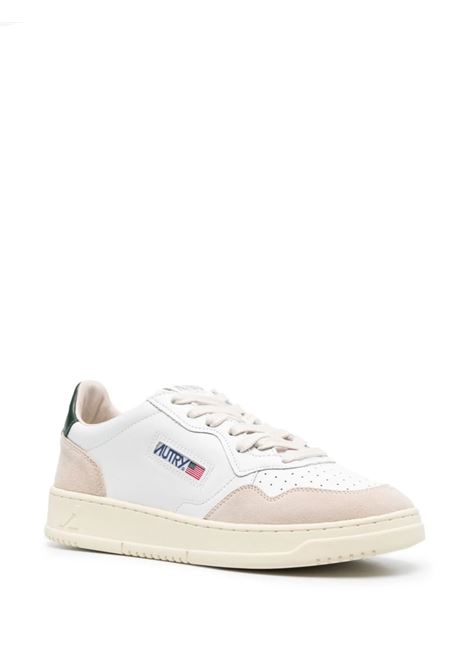 Sneakers Medalist Low In Suede e Pelle Bianca e Verde Scuro AUTRY | AULMLS56