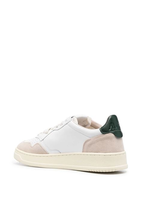 Medalist Low Sneakers In White and Dark Green Suede and Leather AUTRY | AULMLS56