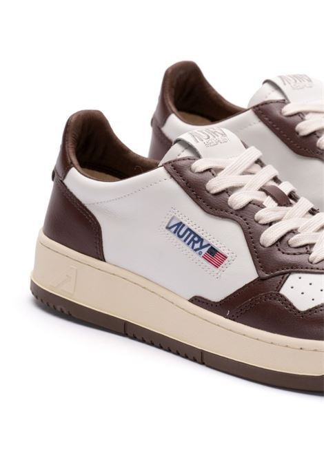 Brown And White Two-Tone Leather Medalist Low Sneakers AUTRY | AULMWB46