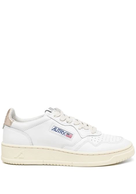 AUTRY Sneakers Medalist Low In Pelle Bianca e Oro - AUTRY