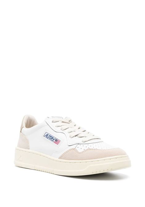 Sneakers Medalist Low In Suede e Pelle Bianca e Beige AUTRY | AULWLS58