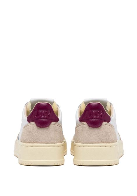 Sneakers Medalist Super Vintage Bianche Con Inserti In Suede Viola e Cognac AUTRY | AULWLS73