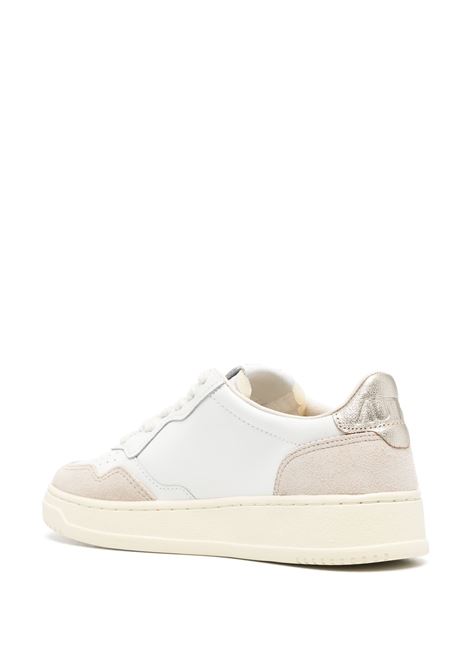 Medalist Low Sneakers In White and Gold Suede and Leather AUTRY | AULWLS75