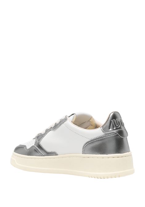 Sneakers Medalist Low In Pelle Bianca e Metallizzata Steel AUTRY | AULWWB44