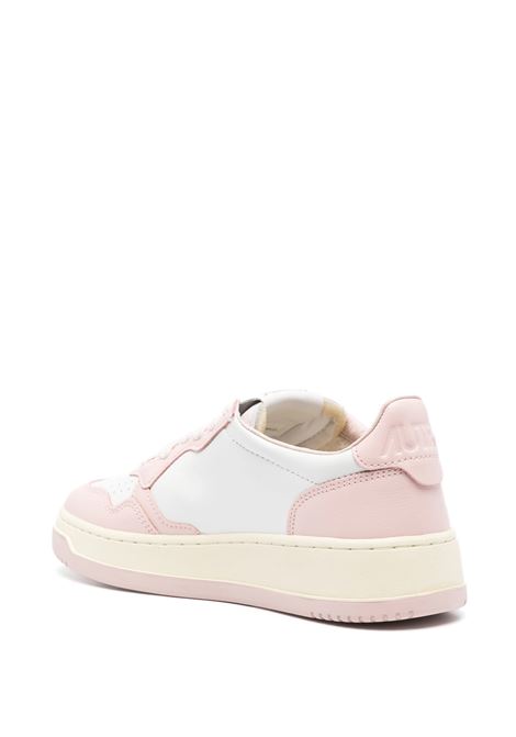 White and Powder Leather Medalist Low Sneakers AUTRY | AULWWB52