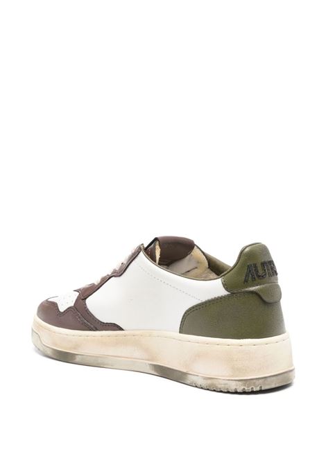 Super Vintage Medalist Low Sneakers In White, Green and Brown Leather AUTRY | AVLMVL03