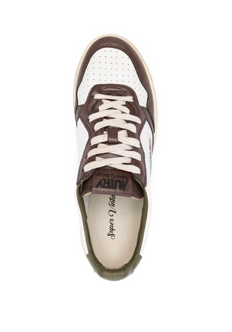 Super Vintage Medalist Low Sneakers In White, Green and Brown Leather AUTRY | AVLMVL03