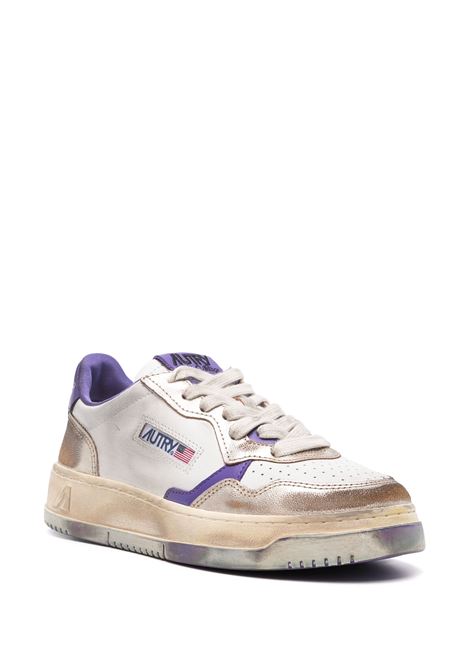 Super Vintage Medalist Low Sneakers in White And Purple Leather AUTRY | AVLWNF06