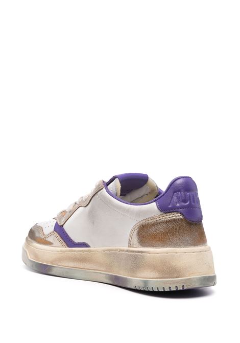 Super Vintage Medalist Low Sneakers in White And Purple Leather AUTRY | AVLWNF06