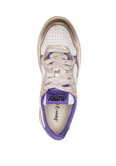 Super Vintage Medalist Low Sneakers in White And Purple Leather AUTRY | AVLWNF06