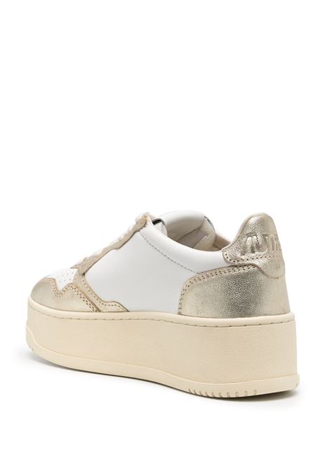 Sneakers Low Medalist Platform Bianche e Oro AUTRY | PTLWWB16