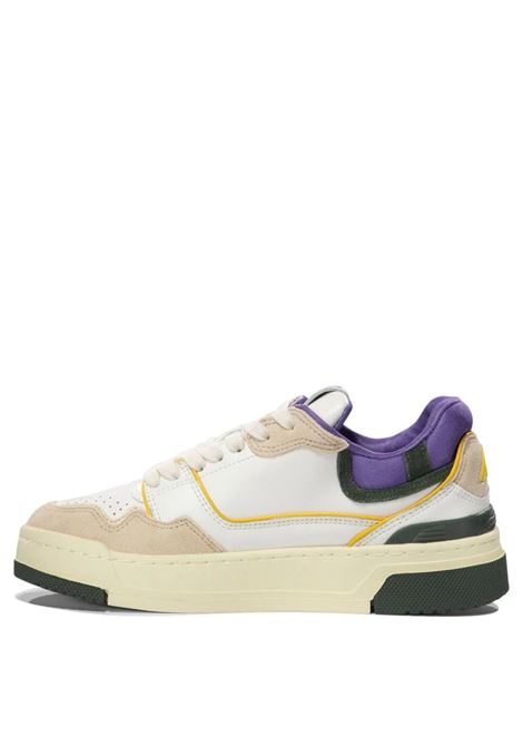 Sneakers CLC Low In Pelle Bianca, Viola e Verde AUTRY | ROLWMM36