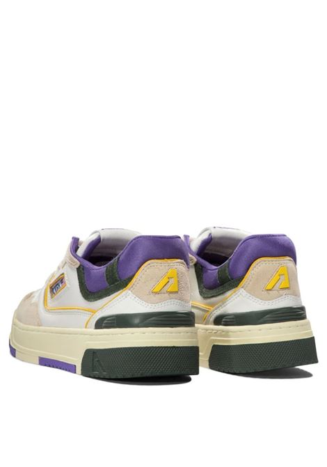 Sneakers CLC Low In Pelle Bianca, Viola e Verde AUTRY | ROLWMM36