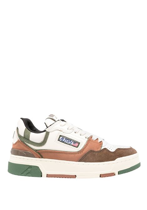 Sneakers CLC Low In Suede e Nabuk Ebano e Verde Militare AUTRY | ROLWUN03